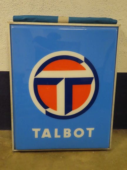 [AUTOMOBILIA]. TALBOT. Imposante enseigne lumineus