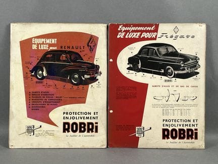 [AUTOMOBILIA]. Réunion de deux cartons publicitair
