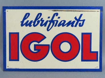 [AUTOMOBILIA]. Panneau publicitaire en tôle lithog