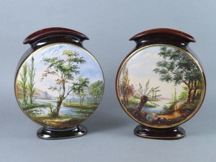 Loza de WASMUEL (Bélgica), atribuida a. Par de jar