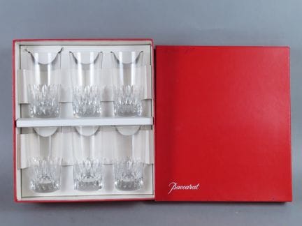 BACCARAT, France. Suite de 6 chopes en cristal tai