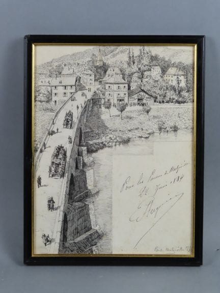 Edgard AUGUIN (1844-1902), Lorraine. Dessin à l'en