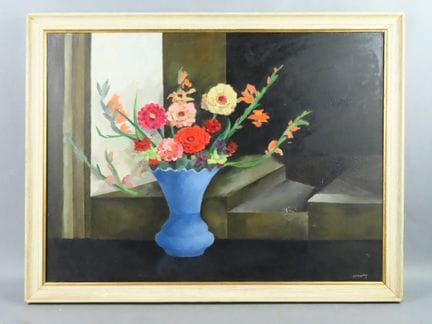 A.F. RAPHOY (XXe siècle). Bouquet de fleurs aux gl