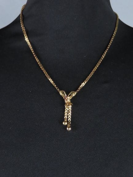 Collier négligé en or jaune (750‰), à mailles fant
