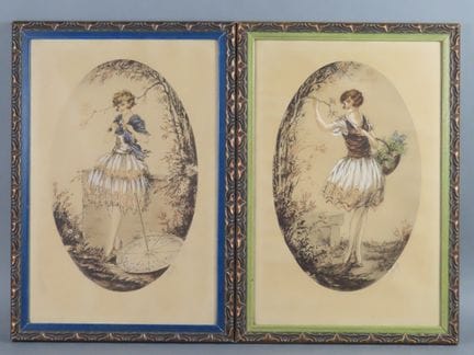 E. NAUDY (France, début du XXe siècle). Paire de g