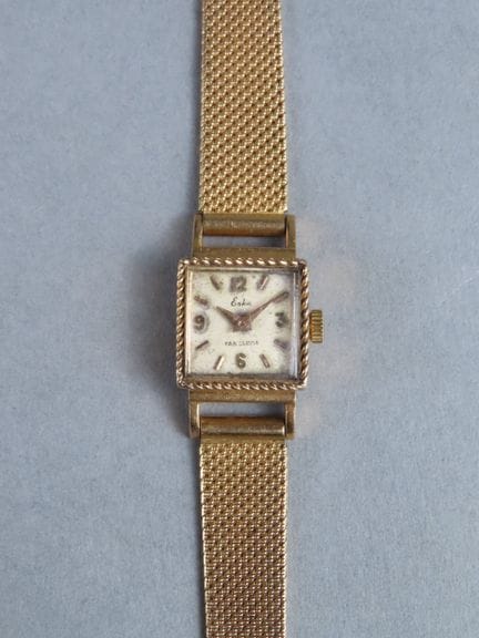 Montre de dame or jaune (750/00 - tête d'aigle), l