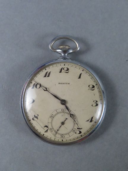 ZENITH, Switzerland. Pocket watch with a steel cas