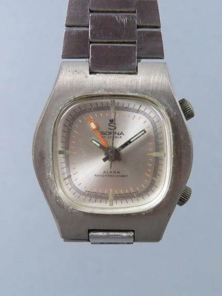SORNA, Switzerland. Alarm. Wristwatch with a brush