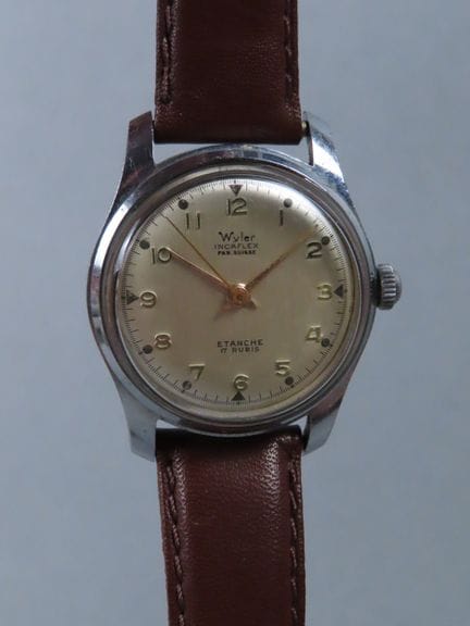 WYLER, Switzerland. Incaflex. Wristwatch with a ci