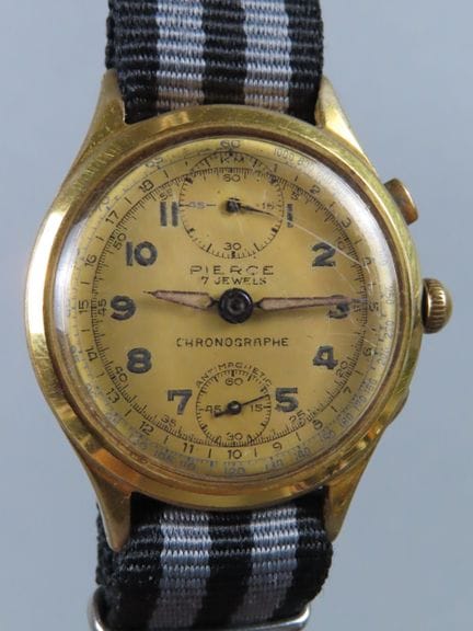 PIERCE, Switzerland. Rare chronograph with a circu