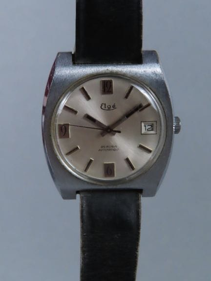 ELGE, France. Automatic. Wristwatch with a barrel-