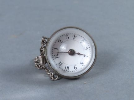 Hanging ball pocket watch, silver case, railroad-t