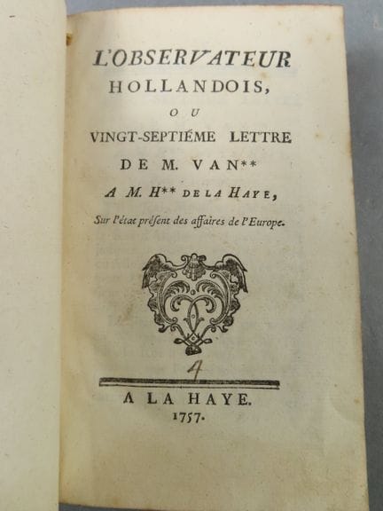 MOREAU (Jacob Nicolas). L'Observateur hollandois, 