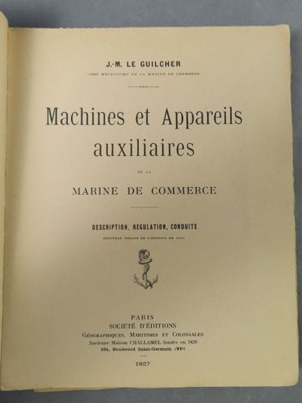 LE GUILCHER (J.-M.). Machines et appareils auxilia