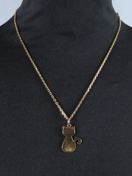 Colgante de gato (altura sin la anilla: 2,5 cm) y 