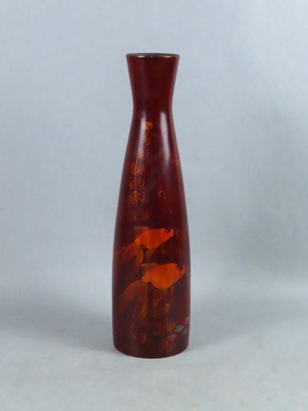VIETNAM (20. Jahrhundert). Vase aus zinnoberrot la