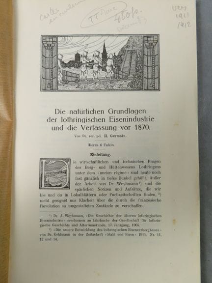GERMAIN (H.). Die natürlichen Grundlagen der lothr