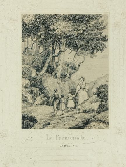 Alexandre-Claude MELIN (1818-1876). Die Promenade.