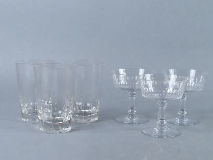 Juego de 8 vasos de naranja de cristal tallado (añ