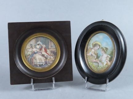 Conjunto de dos miniaturas de estilo Luis XV decor