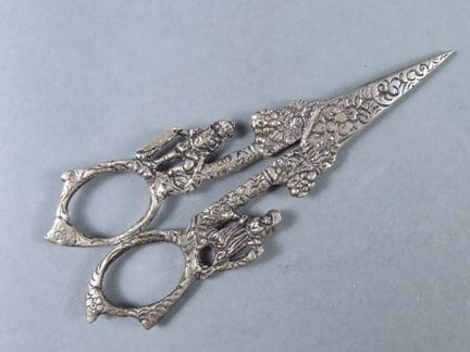Par de tijeras de boda o para uvas, de metal plate