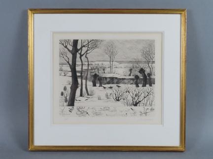 Jacques LINARD (1931-2012). Paysage d'hiver et vie