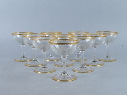 DAUM, Nancy - Lorena. Juego de 10 copas de champán