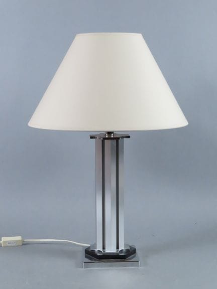 Pied de lampe en métal et aluminium, de section he