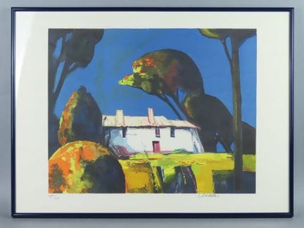 Georges BRIATA (1933-2019). Mas sous les pins. Lit