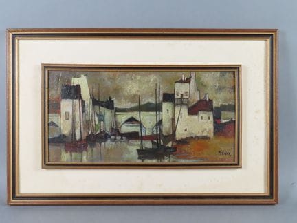 Raymond PREAUX (1916-1997). L'Entrée du port. Huil