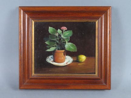 Ecole du XXe siècle. Nature morte au citron. Huile