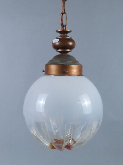 MAZZAGA, Murano, attribuée à. Suspension globe en 