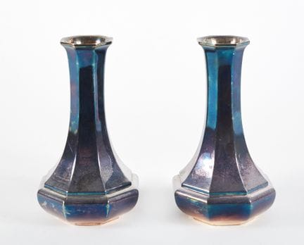 Pair of silver flower vases    
Pair of 925 silver
