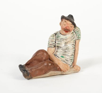 Set consisting of two sculptures   Polychrome terr