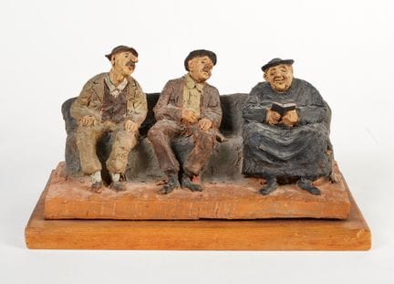 "Three Figures on a Bench"    16 x 31.5 x 16 cm
CA