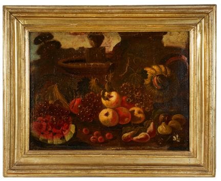 乔瓦尼·巴蒂斯塔·卡斯特利（博洛尼亚……—桑斯 1583）作品。一幅静物画对。配同时期画框。布面油画