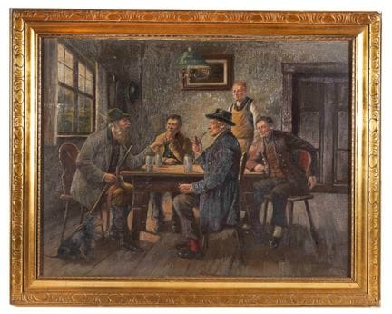 Pintor anónimo del siglo XIX, «Hombres a la mesa».