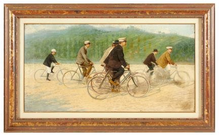 ALBERTO FABBI (Bolonia, 1858 - 1906) «Ciclistas». 