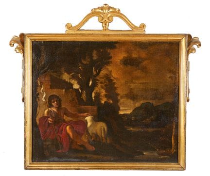 格尔奇诺（切ント 1591年—博洛尼亚 1666年）作品。《圣约翰·施洗者》。布面油画。72×87厘
