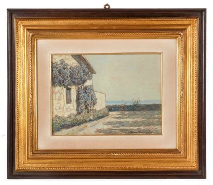 GINO ROMITI 'Paisaje junto al mar'. Óleo sobre tab