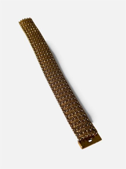 Large bracelet en or jaune 750/°° (18cts) à maille