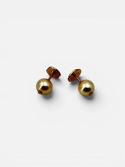 Paire de boutons d'oreilles en or jaune 750/°° (18