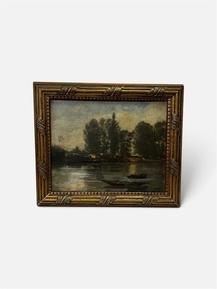 Ecole début XXe
Bord de rivière
Huile sur toile, p
