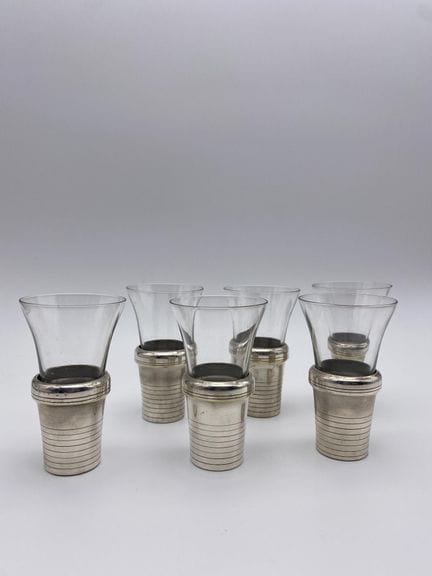 Argenteria - 6 bicchierini da liquore con portabic