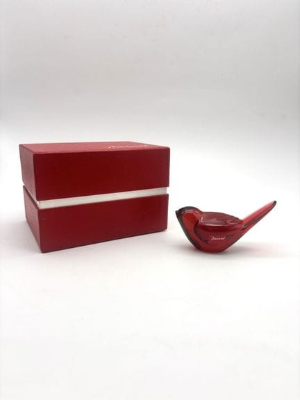 Baccarat - Uccello in cristallo rosso - firmato e 
