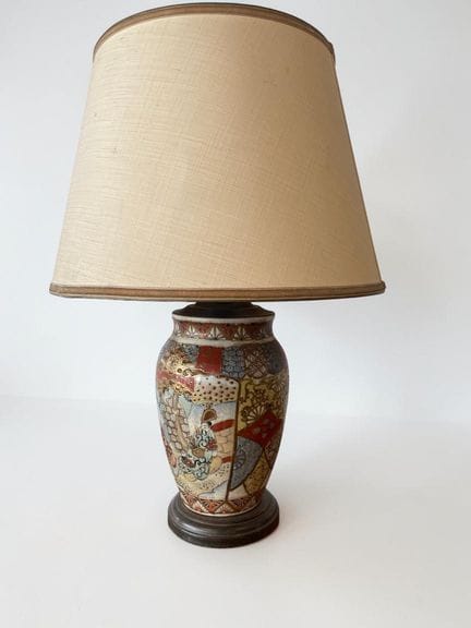 Vase Satsuma monté en lampe - Hauteur du vase : 24