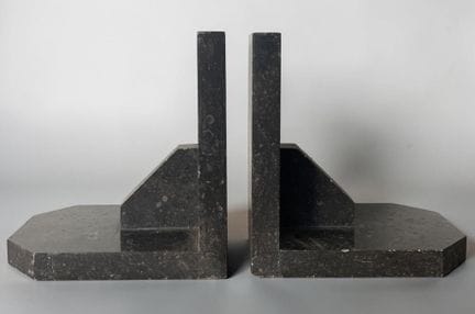 Fermalibri in marmo nero in stile Art Déco dalle l