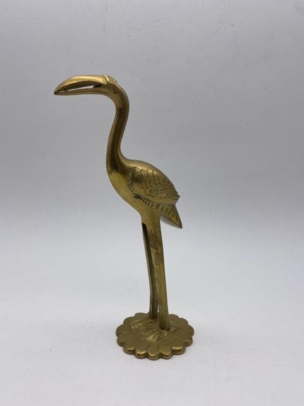 Flamand rose Vintage en bronze doré - Hauteur : 20