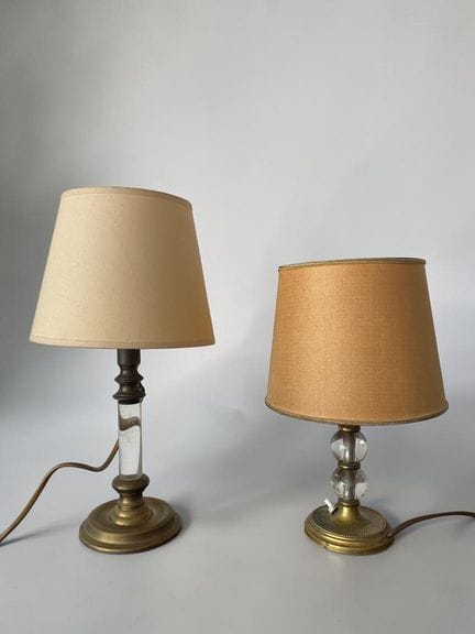 Set di 2 lampade da tavolo in rame e vetro - Altez
