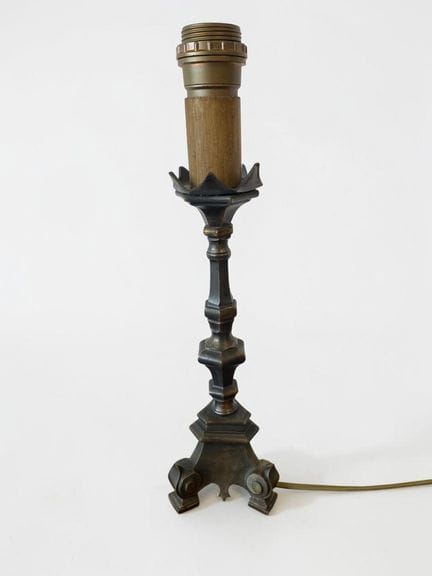 Bougeoir d'église en bronze transformé, avec une b